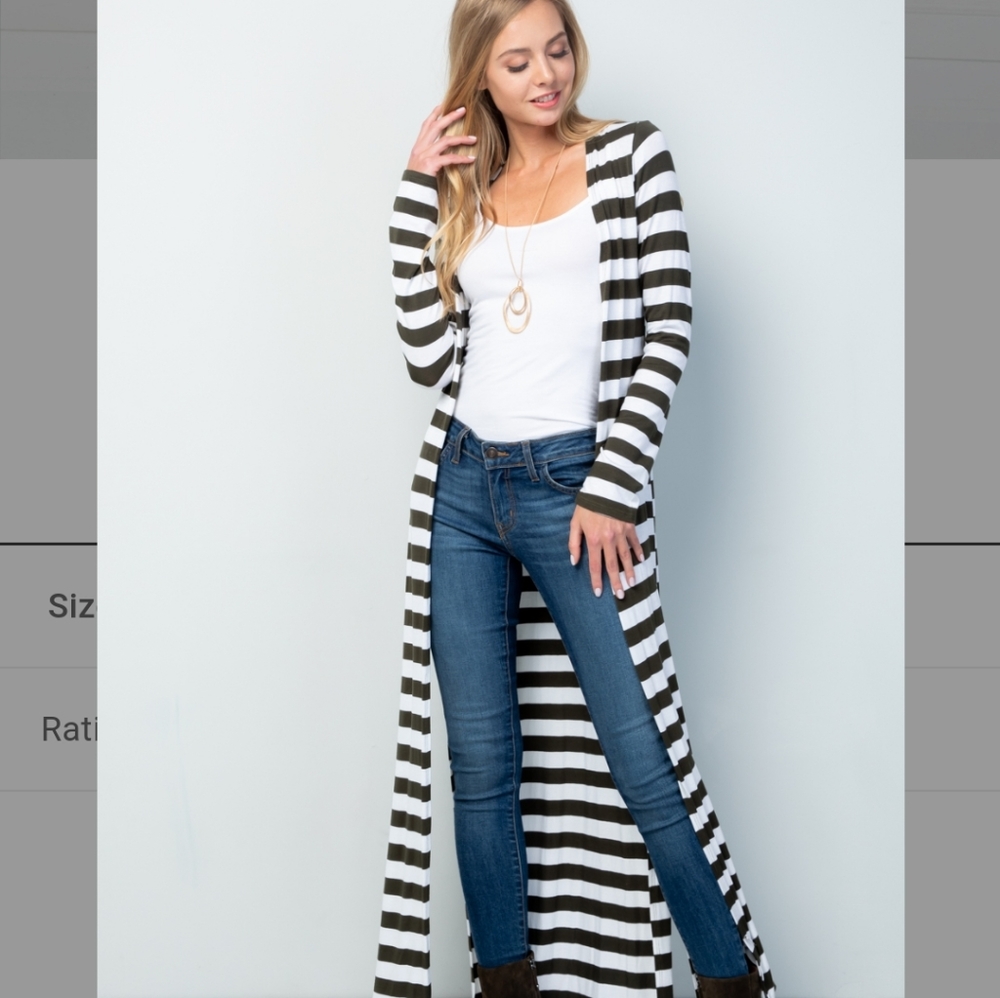 🆕️ LAST 1! Olive Striped Cardigan - Picture 2 of 9